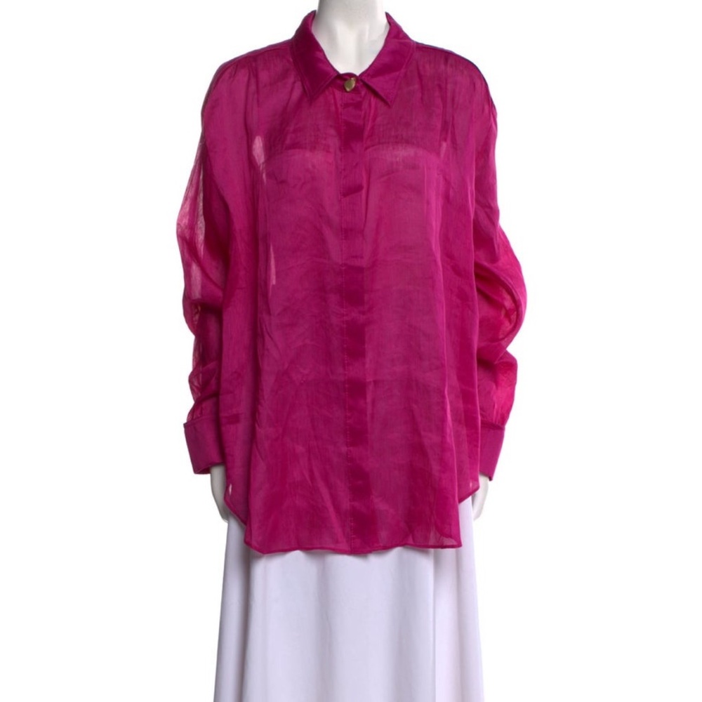Aje Pink Sheer Blouse